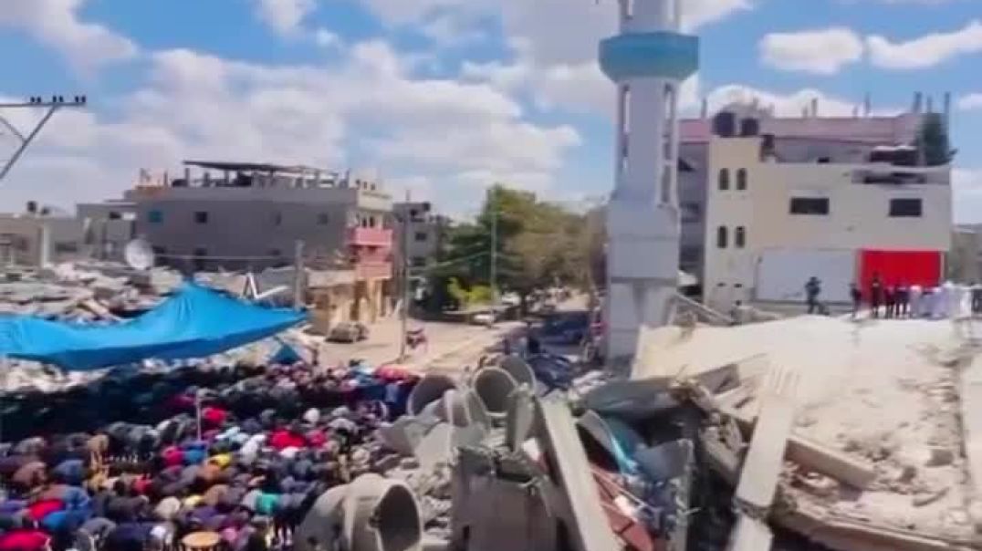 ⁣إقامة صلاة الجمعة اخر ايام رمضان في غزة سنة 2024